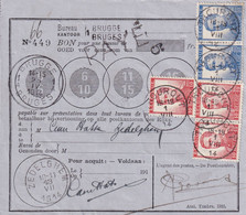 DDY 555 -- Collection THOUROUT - Bon De Poste BRUGES Avril 1914 Vers ZEDELGHEM 7/1914 - TP Pellens THOUROUT 1/8/1914 !!! - Post-Faltblätter