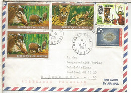 SENEGAL 1977 CC SELLO FAUNA POTAMOCHERE CERDO SALVAJE PIG SERVAL FELINO - Otros & Sin Clasificación