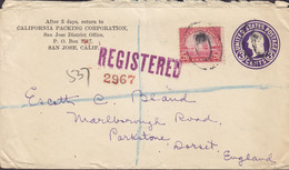 United States Registered Postal Stationery Ganzsache PRIVATE Print CALIFORNIA PACKING CORP. SAN JOSE 1932 PARKSTONE, GB - 1921-40