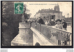 CPA 54 Saint Nicolas Du Port Le Grand Pont Et Le Tramway Ligne De Nancy Dombasle - Saint Nicolas De Port