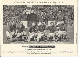 F1 Cpa / Rare PUBLICITE Affichette Match SUISSE PORTUGAL 1 Mai 1938 à MILAN Coupe Du Monde De FOOTBALL - Publicidad