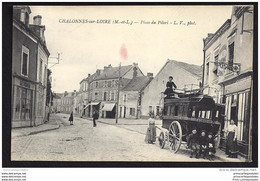 CPA 49 Chalonnes Place Du Pilori Omnibus Du Service Du Chemin De Fer - Chalonnes Sur Loire