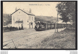 CPA 37 Inauguration ? Fondettes La Gare Et Le Train Tramway Ligne De Rillé Hommes à Fondettes - Fondettes