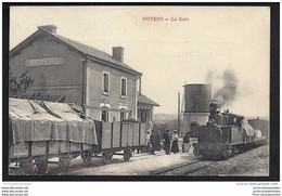CPA 89 Noyers La Gare Et Le Train Tramway Ligne De Laroche à L'Isle Angely - Noyers Sur Serein