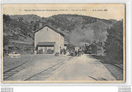 CPA 07 Saint Martin De Valamas La Gare Et Le Train Tramway Ligne De La Voulte Sur Rhone à Dunnieres - Saint Martin De Valamas