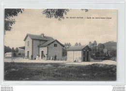 CPA 18 Saint Satur La Gare Et Le Train Tramway Ligne De Neuilly Saint Satur - Saint-Satur