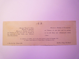 2021 - 776  FAIRE-PART De MARIAGE De Jean HARITSCHELBAR Et Colette NEVEU  1949   XXX - Boda