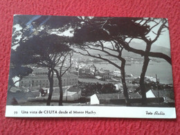 TARJETA POSTAL CARTE POSTALE KARTE POST CARD DE CEUTA SPAIN Nº 59 UNA VISTA DESDE EL MONTE HACHO CON SELLO CORREO AÉREO. - Ceuta