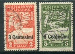 AUSTRIAN FELDPOST In ITALY 1917 Overprint On Newspaper Express Stamps. Used.  Michel 24-25 - Gebraucht