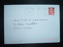 LETTRE TP M. DE GANDON 6F Surch. 5F OBL.MEC.16.06.03 94 FRESNES CC VAL DE MARNE - 1945-54 Marianne De Gandon