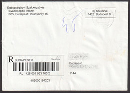 Registered Letter Cover 2003 Hungary OFFICIAL Imprinted Label Port Paye Taxe Percue Paid - Health Training INSTITUTE - Lettres & Documents