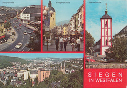 D-57072 Siegen I.W. - Alte Ansichten - Hauptstraße - Fußgängerzone - Cars - Cabrio - 2x Nice Stamps - Siegen