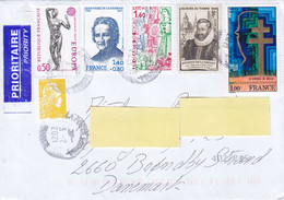 France PRIORITAIRE Label LA POSTE 2021 Cover Lettre BRØNDBY STRAND Denmark Catelin Europa CEPT General De Gaulle Mennais - 2018-2023 Marianne L'Engagée