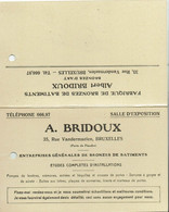 MOLENBEEK- RUE VANDERMAELEN-BRIDOUX-BRONZES-SERRURES-BOITE AUX LETTRES-voir Scan - Molenbeek-St-Jean - St-Jans-Molenbeek