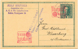 ÖSTERREICH 8 H. GA-Postkarte M. Selt. Doppelentwertung Roter RA2 Überprüft WIEN - Briefe U. Dokumente