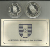 Serie 100+25 Escudos 1980 Portugal Madeira PROOF Silver - Azores