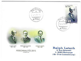 Luxembourg 2015 Claus Cito 1882 1965 Sculpteur Bildhauer - Storia Postale