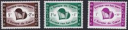 BELGIQUE, 1959, L'Europe Du Coeur (COB 1090 Au 1092 **). - Ongebruikt