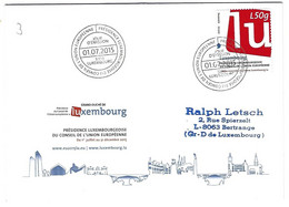 Luxembourg 2015 Conseil Union Europeenne ¦ European Council ¦ Europäische Union Rat - Storia Postale