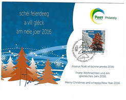 Luxembourg 2015 Noel Arbre Sapin Signature Artiste ¦ Christmas Tree Artist¦ Weihnachten Baum Tanne Unterschrift - Storia Postale