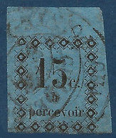 France Colonies Taxe Guadeloupe N°4a Cdfeuillle 15c Bleu Fonçé Oblitéré Signé Calves - Postage Due