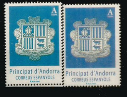 Nouveaux Timbres Blasons D'Andorre.  2 Timbres Neufs **  Couleurs Différentes.  AND.ESP. - Unused Stamps