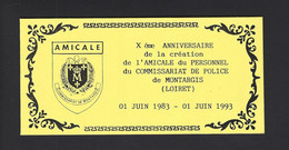 CARNET PRIVE MARIANNE DE BRIAT COMMISSARIAT DE POLICE MONTARGIS - Altri & Non Classificati