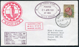 1981 South Africa M.V. AGULHAS Ship Cover. Cape Town Paquebot Marion Island Penguin - Cartas