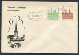 1945 Sweden Vesteras Local Post First Day Cover / Lokalpost FDC - Local Post Stamps