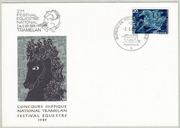 Schweiz / Helvetia 1989, Sondercouvert Concours Hippique Festival Equestre Tramelan - Hippisme
