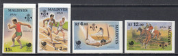 1986 Maldives Seoul Summer Olympics Horses IMPERF  Complete Set Of 4 MNH - Maldives (1965-...)