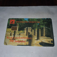 Albania-Site Concrete Columns(50impulse)-(7)-(050-1604536)-tirage-150.000-used Card+1card Prepiad Free - Albanien