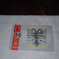 Albania-insig-(50impulse)-(8)-(0501013359)-tirage-100.000-used Card+1card Prepiad Free - Albanië