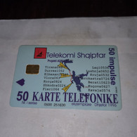 Albania-code Phone Country-(50impulse)-(18)-(0500-251630)-tirage-?-used Card+1card Prepiad Free - Albania