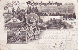 AK Gruss Vom Fichtelgebirge - Wunsiedel - Alexandersbad - Kösseine - Louisenburg - Haberstein - Litho - 1897 (54398) - Wunsiedel