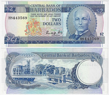 Barbados Banknote 2 Dollars 1986 Pick-36 Uncirculated - Barbados