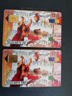 FRANCE/FRANKRIJK  SET 2X CHIPCARD  50 UNITS + 120 UNITS PALESTRINA EN BACH     WITH CHIP     ** 4800** - Mobicartes (GSM/SIM)