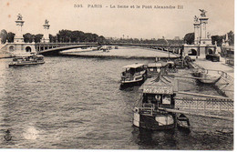 Cpa Paris La Seine Et Le Pont Alexandre III,édition CLC, Non écrite. - Otros Monumentos