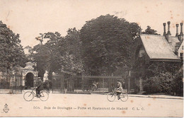 Cpa Paris Bois De Boulogne Porte Et Restaurant De Madrid,édition CLC, Non écrite. - Other Monuments