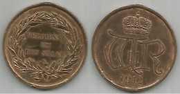 Germany Prussia 1912 Medal King Wilhelm II Merit To The State 19,7 Grams Of Bronze Brass Ø 39,5 Mm Suspension Broke - Adel