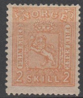 NORVEGIA - Norge - Norwegen - Norway - 1867/68 - 2 Skill - Yvert 12 - New - See Back Scan - Neufs