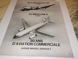 ANCIENNE PUBLICITE 30 ANS D AVIATION COMMERCIALE DASSAULT 1968 - Publicités