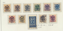 4411 Sweden Sverige Schweden 1917 Used Set Mi 86 - 96 - Sonstige & Ohne Zuordnung