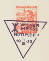 ÖSTERREICH SONDERSTEMPEL 1936 „WIENER MESSE ROTUNDE 10.III.1936“ In VIOLETT - Macchine Per Obliterare (EMA)