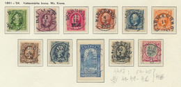 4417 Sweden Sverige Schweden 1891 - 1904 Used Set Mi 41 - 49 , 54 - Andere & Zonder Classificatie