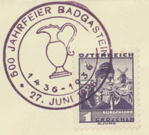 ÖSTERREICH SONDERSTEMPEL 1936 500 JAHRFEIER BADGASTEIN 27. JUNI 1936 In VIOLETT - Macchine Per Obliterare (EMA)