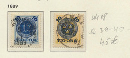 4418 Sweden Sverige Schweden 1889 Mi 39 - 40 Used - Sonstige & Ohne Zuordnung