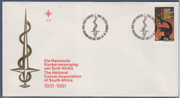 Association Nationale Du Cancer Afrique Du Sud Braamfontein 10.07.81 Bristol Explicatif 1 Timbre Microscope De Recherche - Lettres & Documents