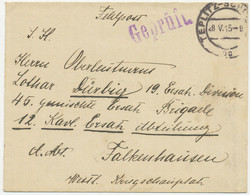 ÖSTERREICH ORTSSTEMPEL "TEPLITZ-SCH…" (Böhmen) K2 U. Viol. Zensurstempel L1 1915 - Briefe U. Dokumente