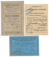 POUJOL SUR ORB (34) - DOUCET GASTON (1822) ET EMILE (1916) - LOT DE 3 CARTES SYNDIC AGRICOLE, CLINIQUE, ASSURANCE - Documenti Storici